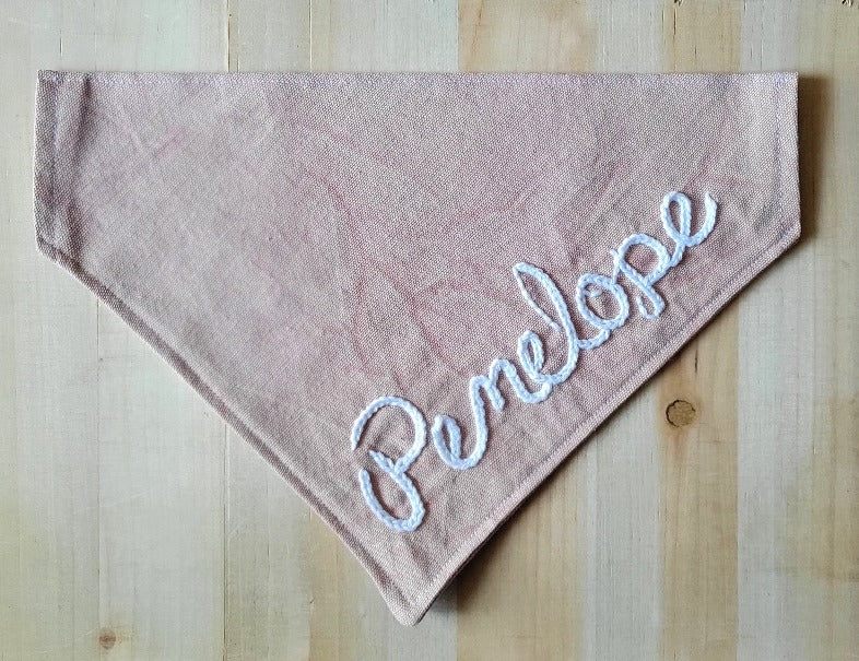 over the collar dog bandana , blush pink