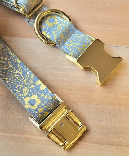 Gray and Gold Dog Collar