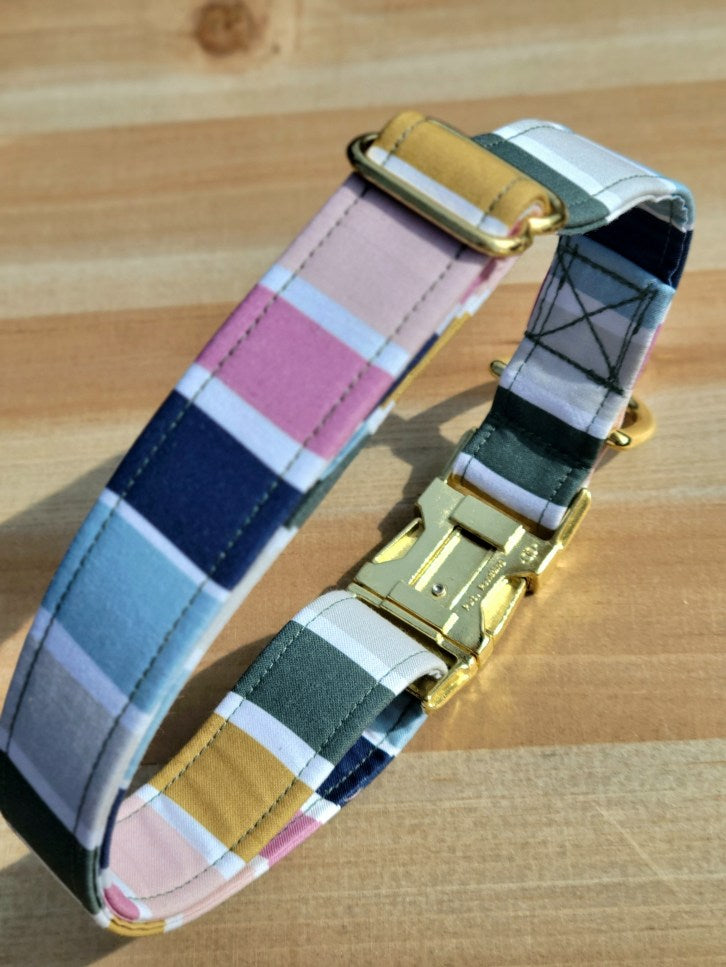 Seconds Sale - Muted Rainbow Stripe Dog Collar