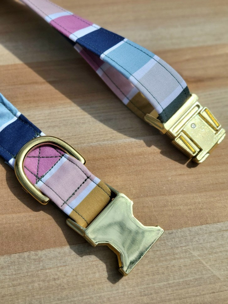 Seconds Sale - Muted Rainbow Stripe Dog Collar
